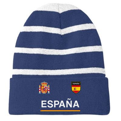 Espana Sportsoccer Jersey Flag Football Madrid Striped Beanie with Solid Band