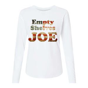 Empty Shelves Joe USA Blend Womens Cotton Relaxed Long Sleeve T-Shirt