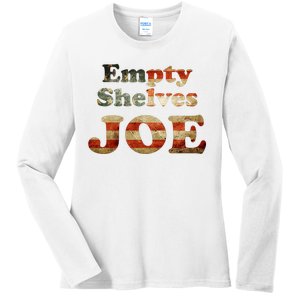 Empty Shelves Joe USA Blend Ladies Long Sleeve Shirt