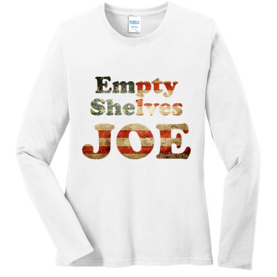 Empty Shelves Joe USA Blend Ladies Long Sleeve Shirt