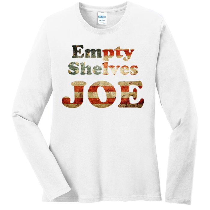 Empty Shelves Joe USA Blend Ladies Long Sleeve Shirt