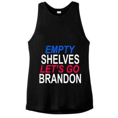 Empty Shelves Joe Let's Go Brandon Funny Anti Biden Ladies PosiCharge Tri-Blend Wicking Tank