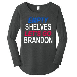 Empty Shelves Joe Let's Go Brandon Funny Anti Biden Women's Perfect Tri Tunic Long Sleeve Shirt