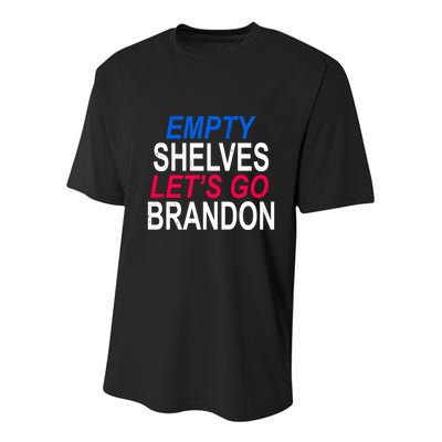 Empty Shelves Joe Let's Go Brandon Funny Anti Biden Youth Performance Sprint T-Shirt