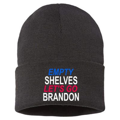 Empty Shelves Joe Let's Go Brandon Funny Anti Biden Sustainable Knit Beanie