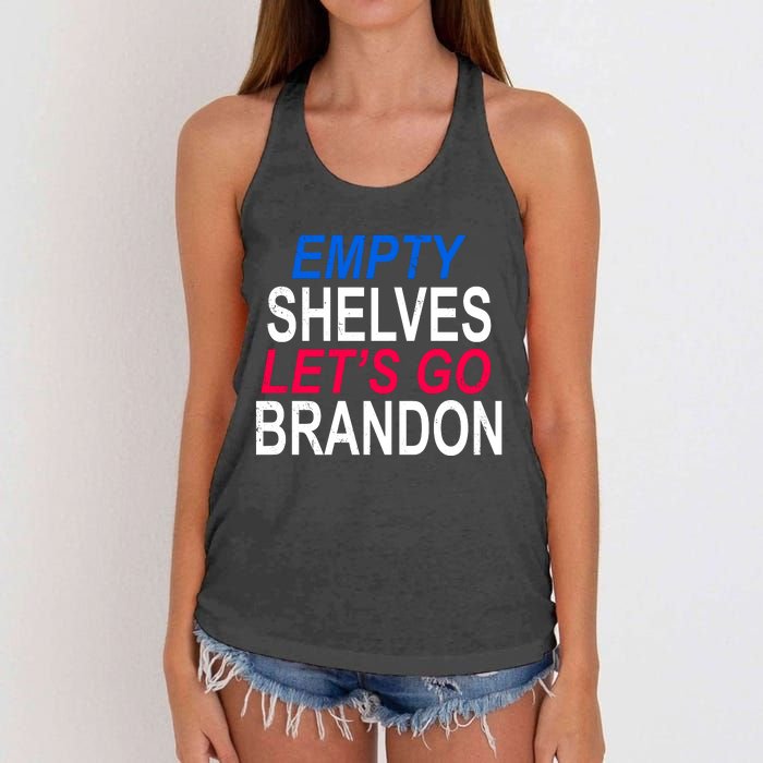 Empty Shelves Joe Let's Go Brandon Funny Anti Biden Women's Knotted Racerback Tank