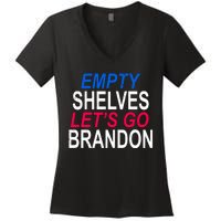 Empty Shelves Joe Let's Go Brandon Funny Anti Biden Women's V-Neck T-Shirt