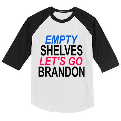 Empty Shelves Joe Let's Go Brandon Funny Anti Biden Kids Colorblock Raglan Jersey