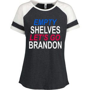 Empty Shelves Joe Let's Go Brandon Funny Anti Biden Enza Ladies Jersey Colorblock Tee