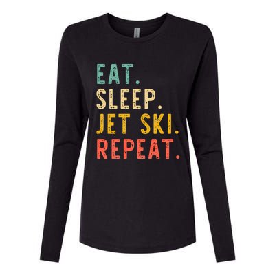 Eat Sleep Jet Ski Repeat Jetski Skiing Skier Vintage Gift Womens Cotton Relaxed Long Sleeve T-Shirt