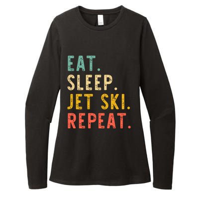 Eat Sleep Jet Ski Repeat Jetski Skiing Skier Vintage Gift Womens CVC Long Sleeve Shirt