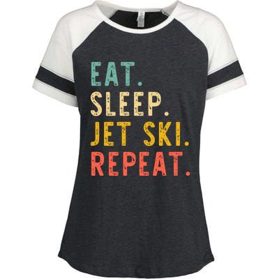 Eat Sleep Jet Ski Repeat Jetski Skiing Skier Vintage Gift Enza Ladies Jersey Colorblock Tee