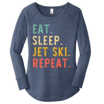 Eat Sleep Jet Ski Repeat Jetski Skiing Skier Vintage Gift Women's Perfect Tri Tunic Long Sleeve Shirt