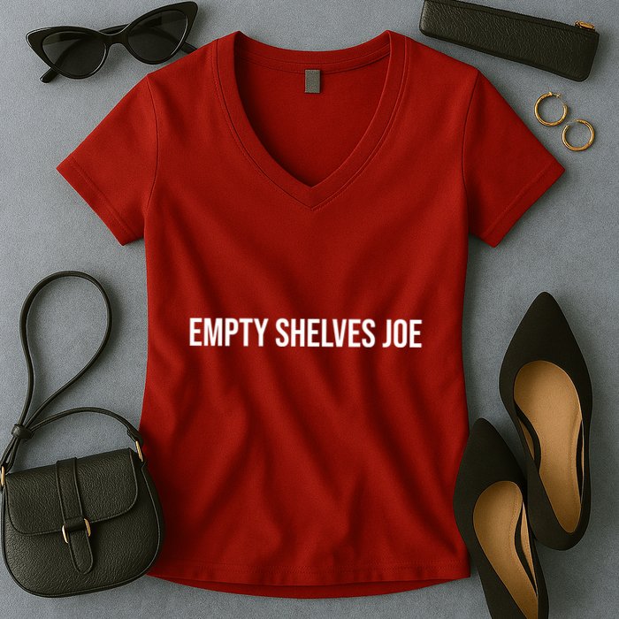 Empty Shelves Joe, Pro Republican, Anti Biden Simple Text Women's V-Neck T-Shirt