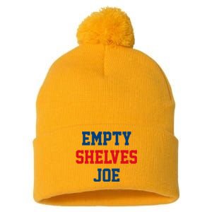 Empty Shelves Joe Republican Anti Biden Design Pom Pom 12in Knit Beanie