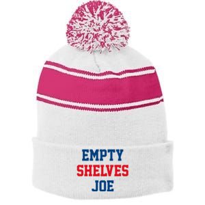 Empty Shelves Joe Republican Anti Biden Design Stripe Pom Pom Beanie