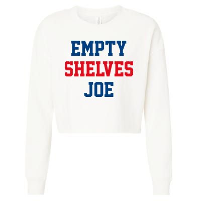 Empty Shelves Joe Republican Anti Biden Design Cropped Pullover Crew