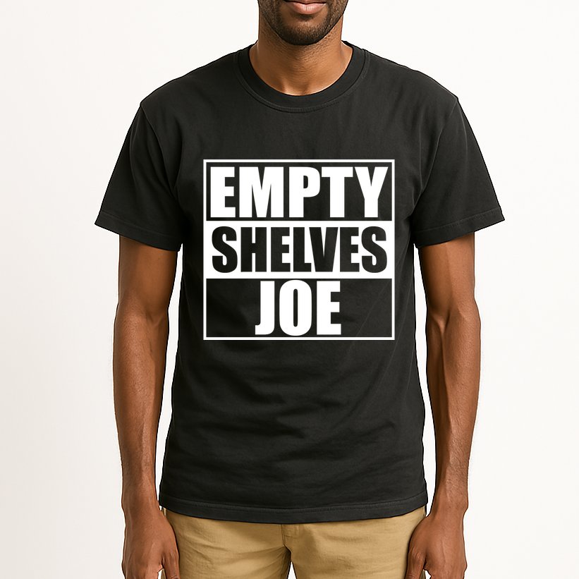 Empty Shelves Joe Parody Spoof Logo Tall T-Shirt
