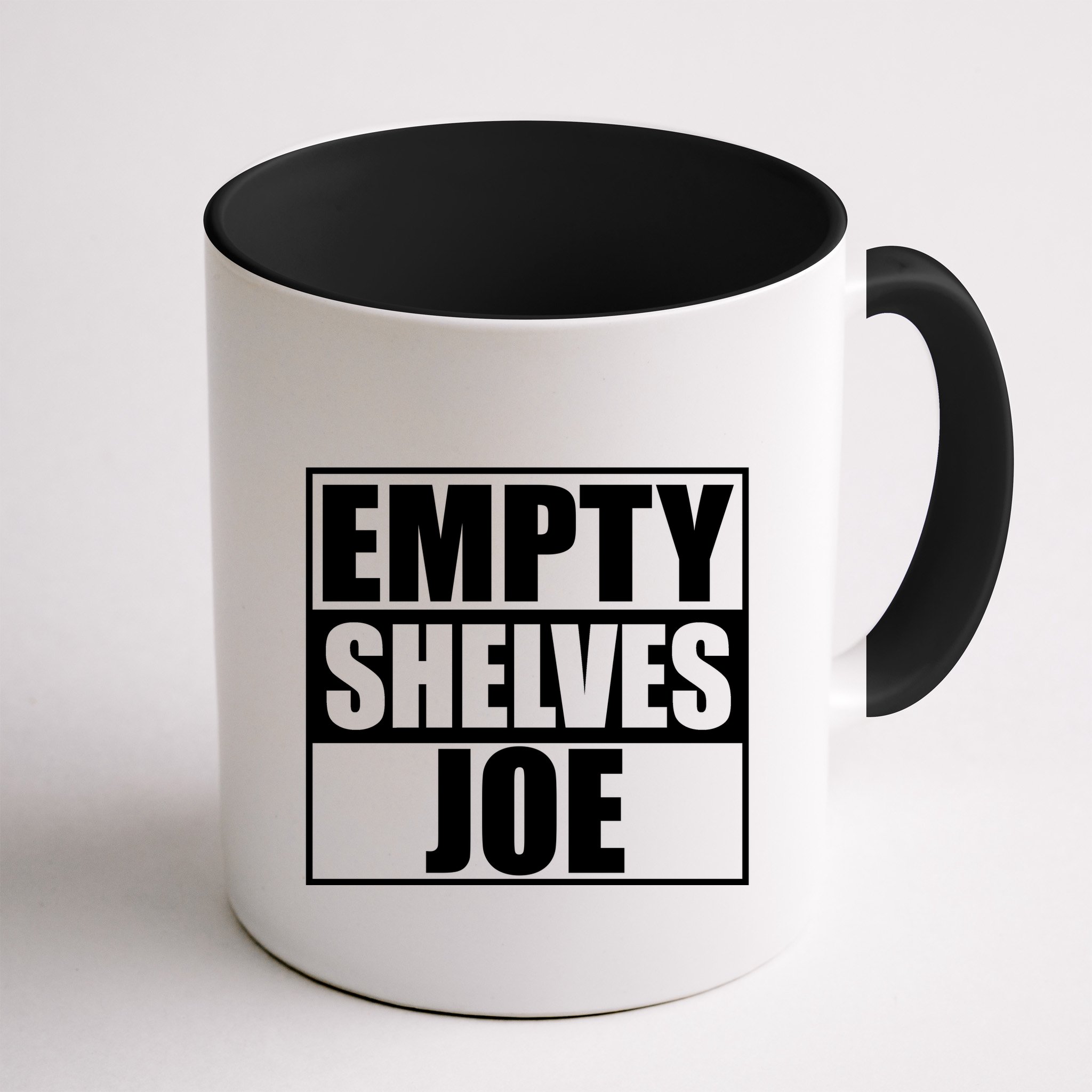 Empty Shelves Joe Parody Spoof Logo Mug