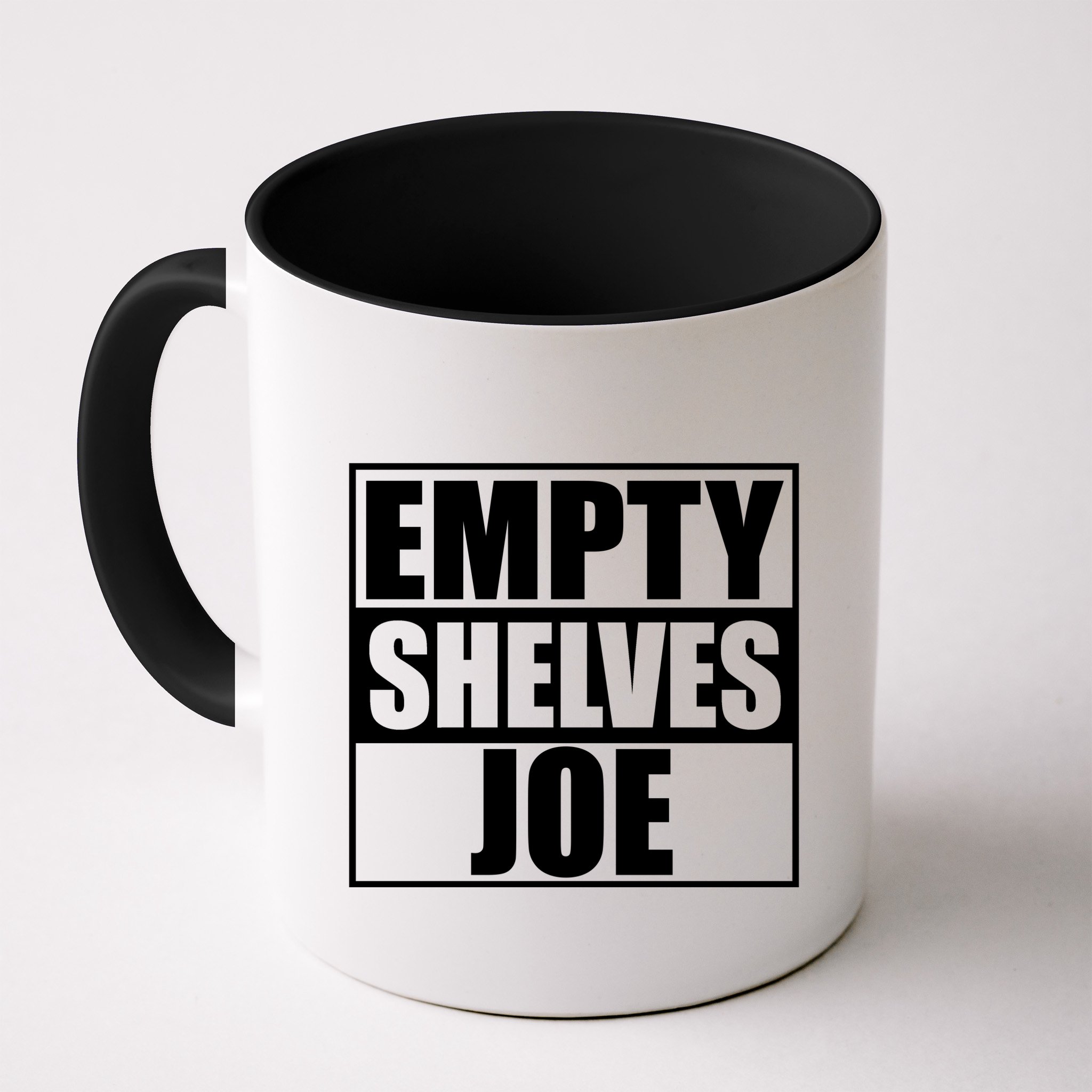 Empty Shelves Joe Parody Spoof Logo Mug