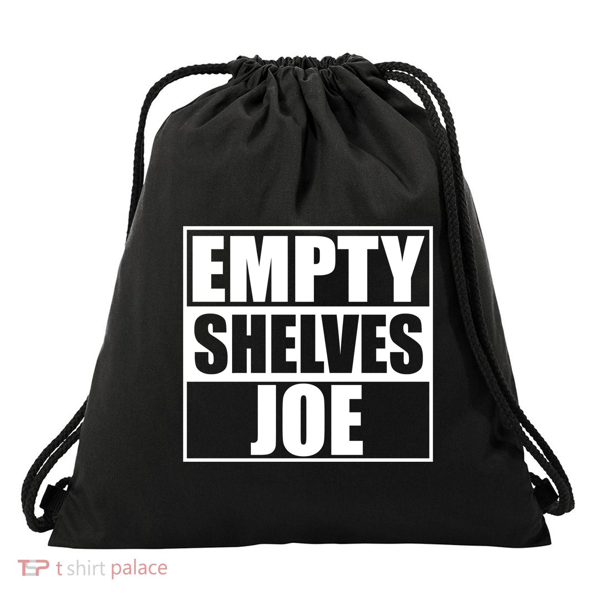Empty Shelves Joe Parody Spoof Logo Drawstring Bag