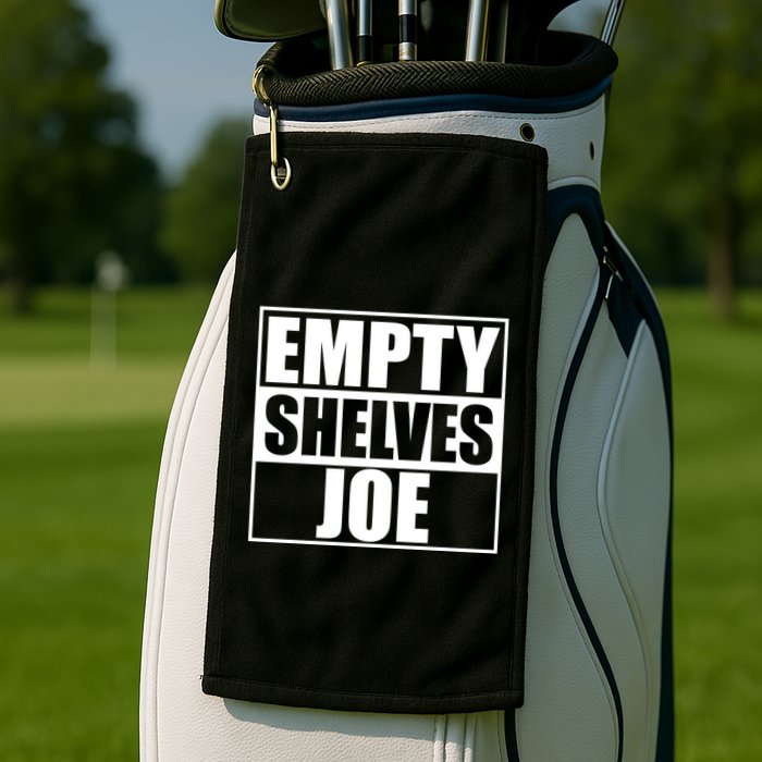 Empty Shelves Joe Parody Spoof Logo Golf Towel