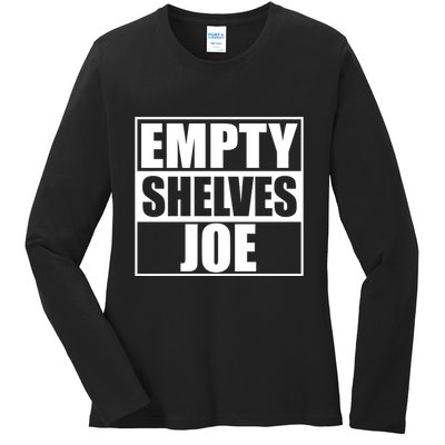 Empty Shelves Joe Parody Spoof Logo Ladies Long Sleeve Shirt