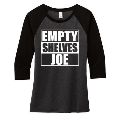 Empty Shelves Joe Parody Spoof Logo Women's Tri-Blend 3/4-Sleeve Raglan Shirt