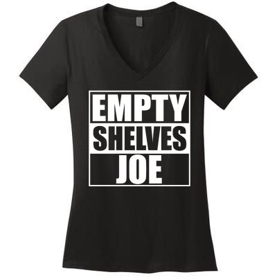 Empty Shelves Joe Parody Spoof Logo Women's V-Neck T-Shirt