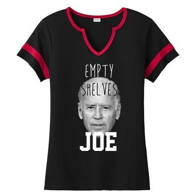 Empty Shelves Joe Funny Politics Anti Biden Ladies Halftime Notch Neck Tee