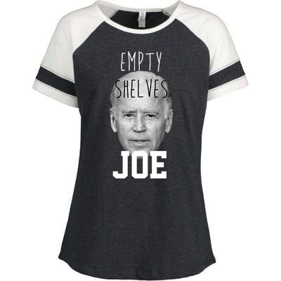 Empty Shelves Joe Funny Politics Anti Biden Enza Ladies Jersey Colorblock Tee