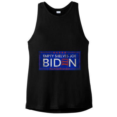Empty Shelves Joe Vintage Let's Go Brandon Funny Ladies PosiCharge Tri-Blend Wicking Tank