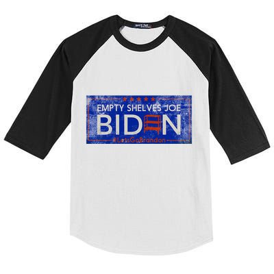 Empty Shelves Joe Vintage Let's Go Brandon Funny Kids Colorblock Raglan Jersey