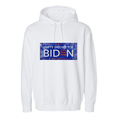 Empty Shelves Joe Vintage Let's Go Brandon Funny Garment-Dyed Fleece Hoodie