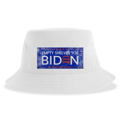 Empty Shelves Joe Vintage Let's Go Brandon Funny Sustainable Bucket Hat