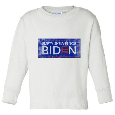 Empty Shelves Joe Vintage Let's Go Brandon Funny Toddler Long Sleeve Shirt