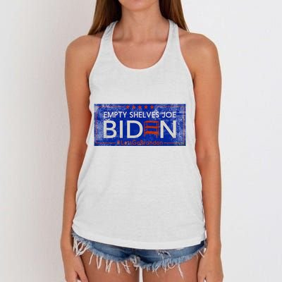 Empty Shelves Joe Vintage Let's Go Brandon Funny Women's Knotted Racerback Tank
