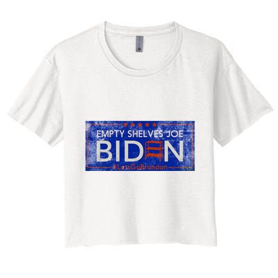 Empty Shelves Joe Vintage Let's Go Brandon Funny Crop Top