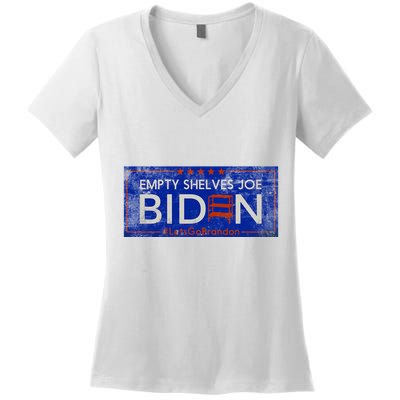 Empty Shelves Joe Vintage Let's Go Brandon Funny Women's V-Neck T-Shirt