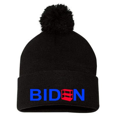 Empty Shelves Joe Shelf Is Empty Logo Pom Pom 12in Knit Beanie