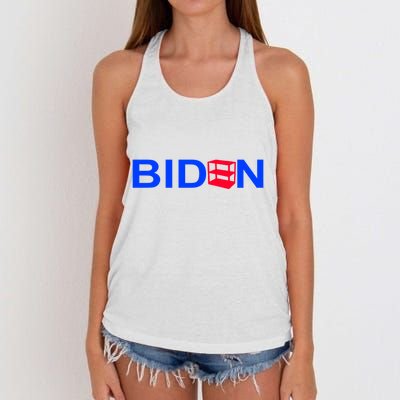 Empty Shelves Joe Shelf Is Empty Logo Women's Knotted Racerback Tank