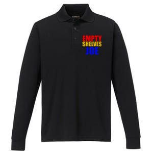 Empty Shelves Joe Conservative Anti Liberal Performance Long Sleeve Polo