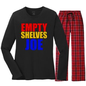 Empty Shelves Joe Conservative Anti Liberal Women's Long Sleeve Flannel Pajama Set 