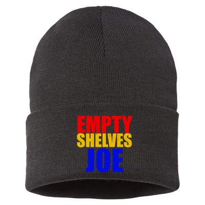 Empty Shelves Joe Conservative Anti Liberal Sustainable Knit Beanie