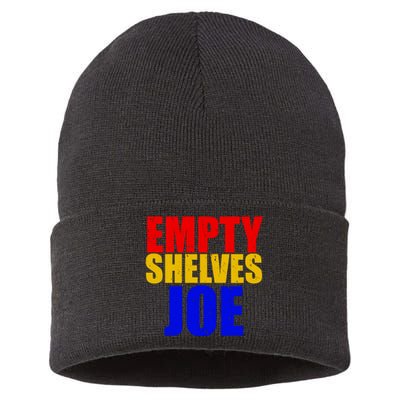 Empty Shelves Joe Conservative Anti Liberal Sustainable Knit Beanie