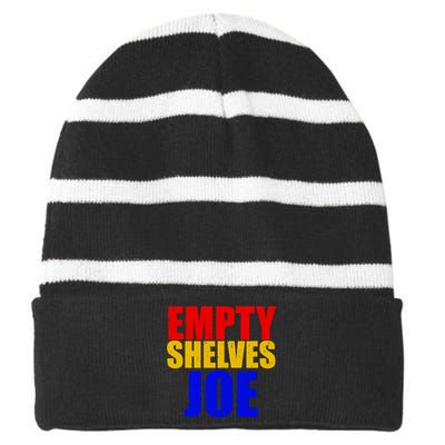 Empty Shelves Joe Conservative Anti Liberal Striped Beanie with Solid Band