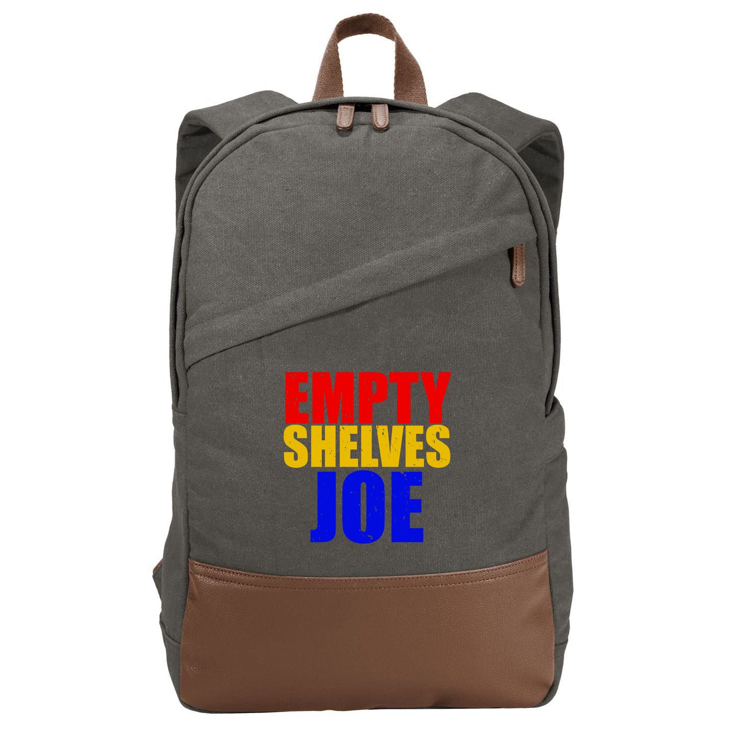 Empty Shelves Joe Conservative Anti Liberal Cotton Canvas Backpack