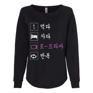 Eat Sleep Korean Drama Funny Korean TV Womens California Wash Sweatshirt