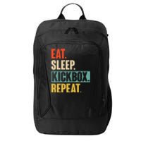 Eat Sleep Kickbox Repeat Retro Vintage Kickboxing City Backpack