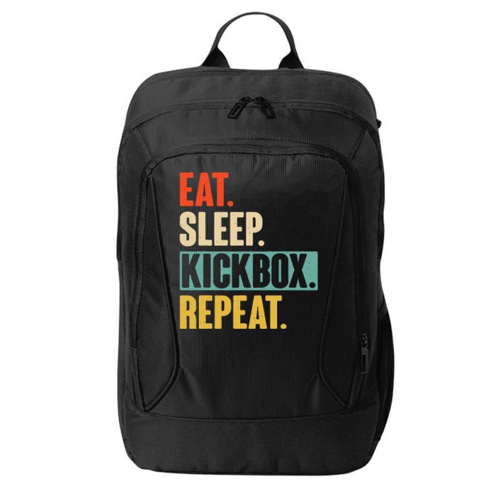 Eat Sleep Kickbox Repeat Retro Vintage Kickboxing City Backpack